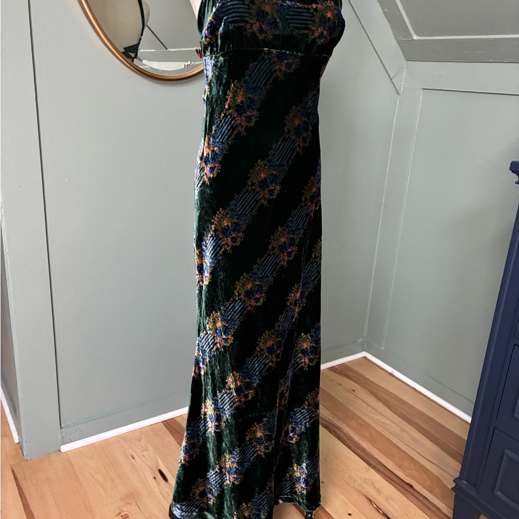 Free People Green Strapless Maxi Gown For Prom